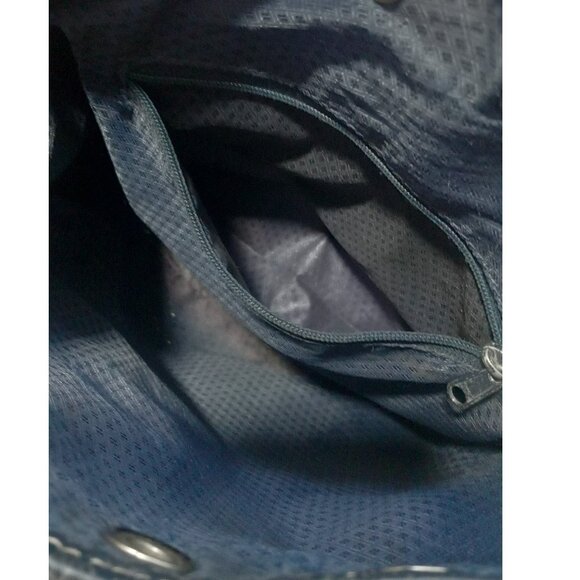 Vtg. MCM Drawstring Viestos Bucket Bag NAVY WHITE C7594 - Picture 7 of 16